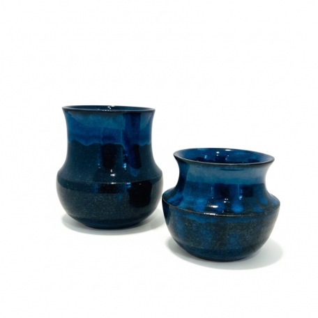 Le vase bleu  - Grès - Fait main • Céleste