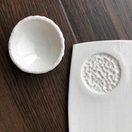 Elephantom Design GIFT BOX - Duo of sushi trays and sauce bowls - Porcelain - Handmade