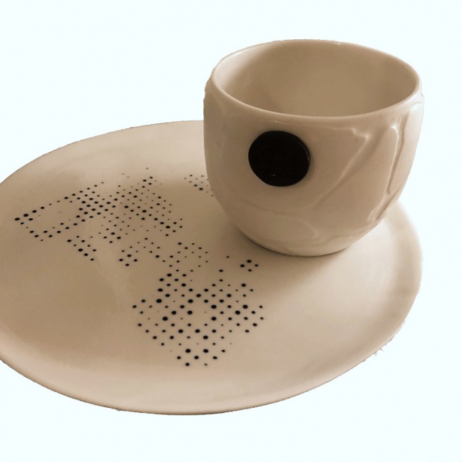Elephantom.Design GIFT BOX - Cappuccino cup and plate - Porcelain - Craftsmanship • Sea Ice Elephantom.Design GIFT BOX - Cappuccino cup and plate - Porcelain - Craftsmanship • Sea Ice