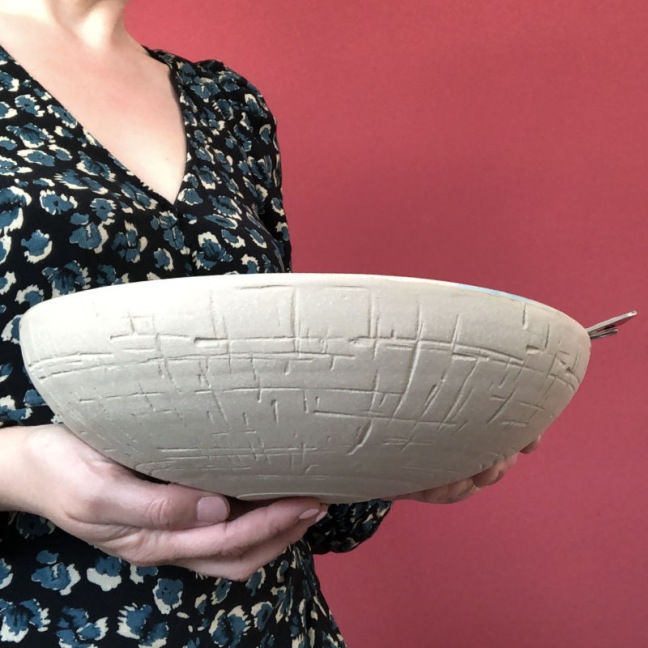 Elephantom Design Salad bowl - Turquoise glazed stoneware - Handmade • Lagoon Elephantom Design Salad bowl - Turquoise glazed stoneware - Handmade • Lagoon