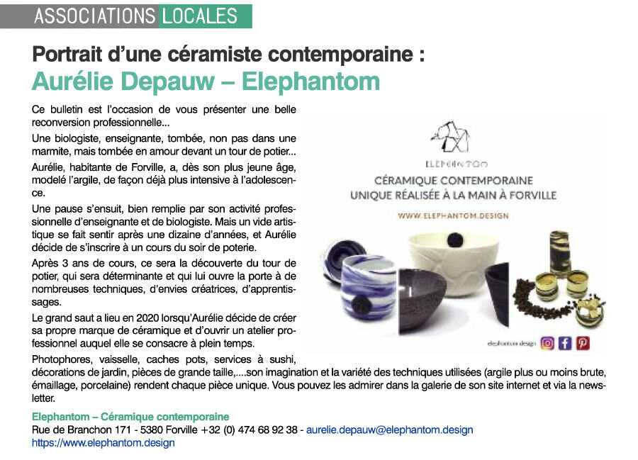 Elephantom Design dans le journal de Fernelmont
